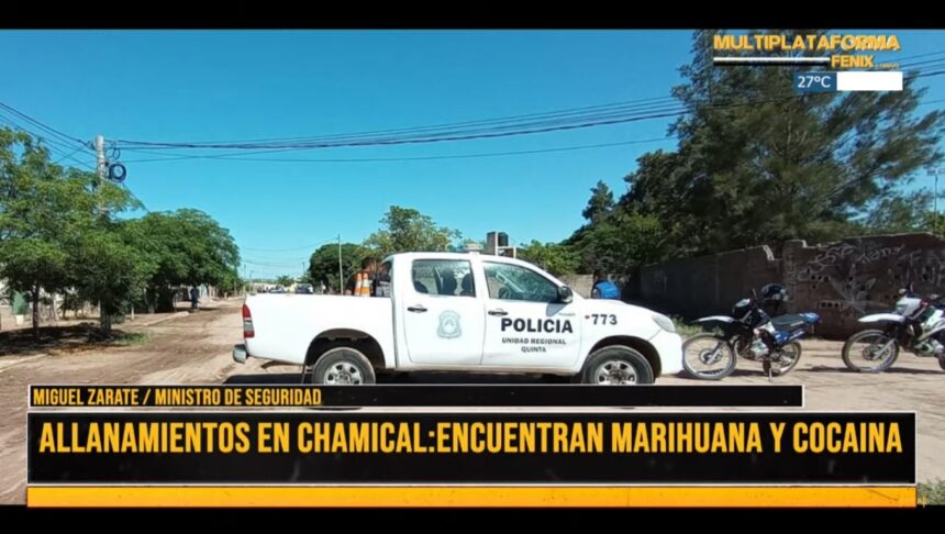 Chamical: Dos detenidos por cocaína, marihuana y dinero en efectivo incautado en los allanamientos