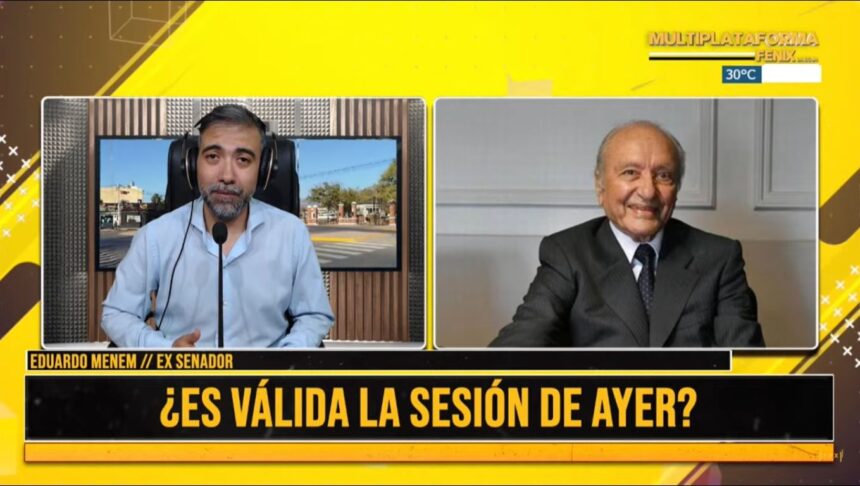 Eduardo Menem, sobre la situación de Victoria Villarruel: “No correspondía que ella presida la sesión y menos la votación”.