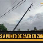 Zona sur: postes a punto de caer por la fuerte tormenta