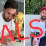 Son falsas las fotos que circulan en X  de Messi y su termo rosa con un sticker de Javier Milei