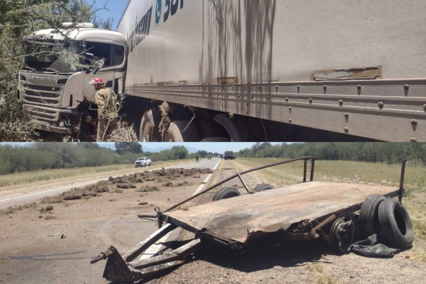 Choque entre dos camiones por Ruta Nacional 38