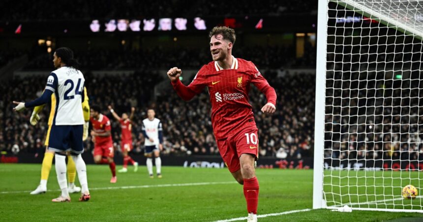 Alexis Mac Allister volvió al gol en en el partidazo que Liverpool le ganó a Tottenham por la Premier League