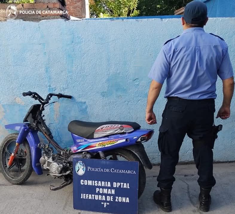 Secuestran en Pomán una moto que tenía pedido de secuestro en La Rioja