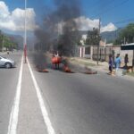 Protesta por falta de agua en Av. Yacampis