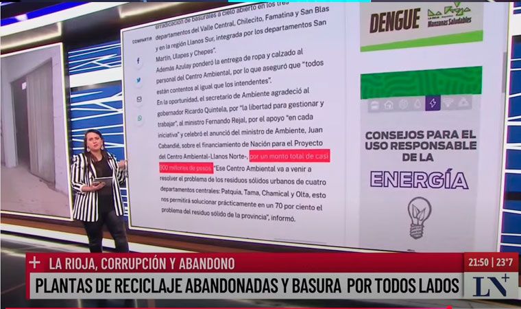 Fuerte denuncia en el programa  “LA CORNISA” sobre la corrupción de las Plantas de Recicladoras de residuos (GIRSU) en La Rioja