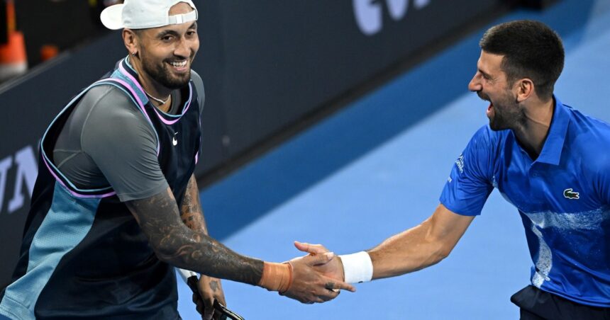 El show de Novak Djokovic y Nick Kyrgios en su debut victorioso como pareja de dobles en el ATP de Brisbane