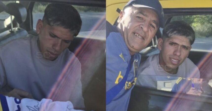 Carlos Palacios, el flamante refuerzo de Boca, llegó a su primera práctica en taxi: sorprendió a los hinchas y firmó autógrafos