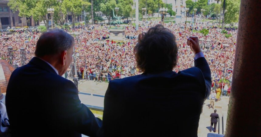 Desafío a Maduro: Javier Milei recibió al opositor González Urrutia en Casa Rosada como presidente electo