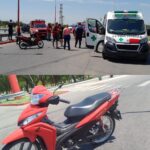 Cuatro personas resultaron heridas, tras caer de su moto frente al Parque de La Ciudad