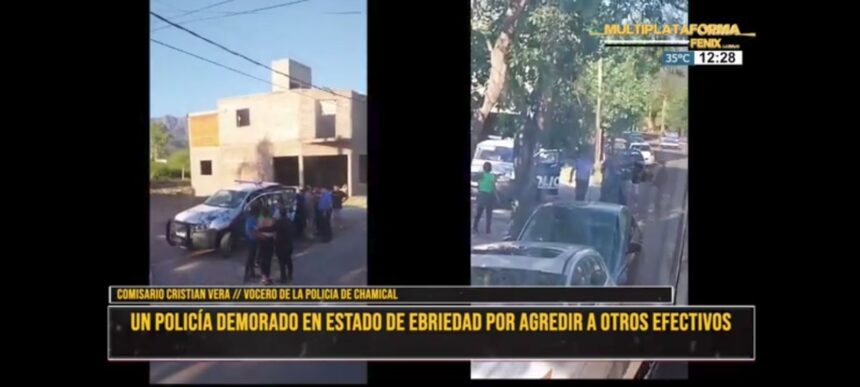 Policía demorado en estado de ebriedad tras agredir a otros efectivos durante un operativo